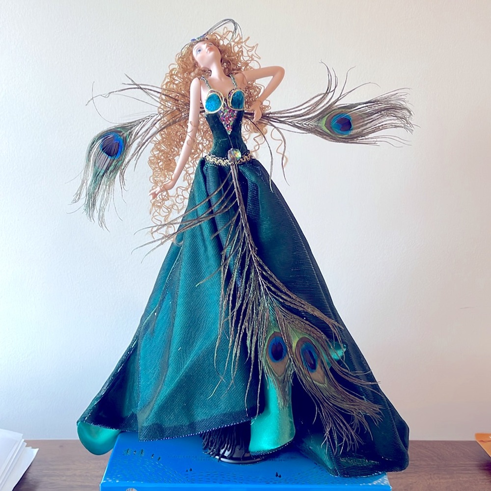 Kurt Adler Peacock Lady Doll Ornament NEW